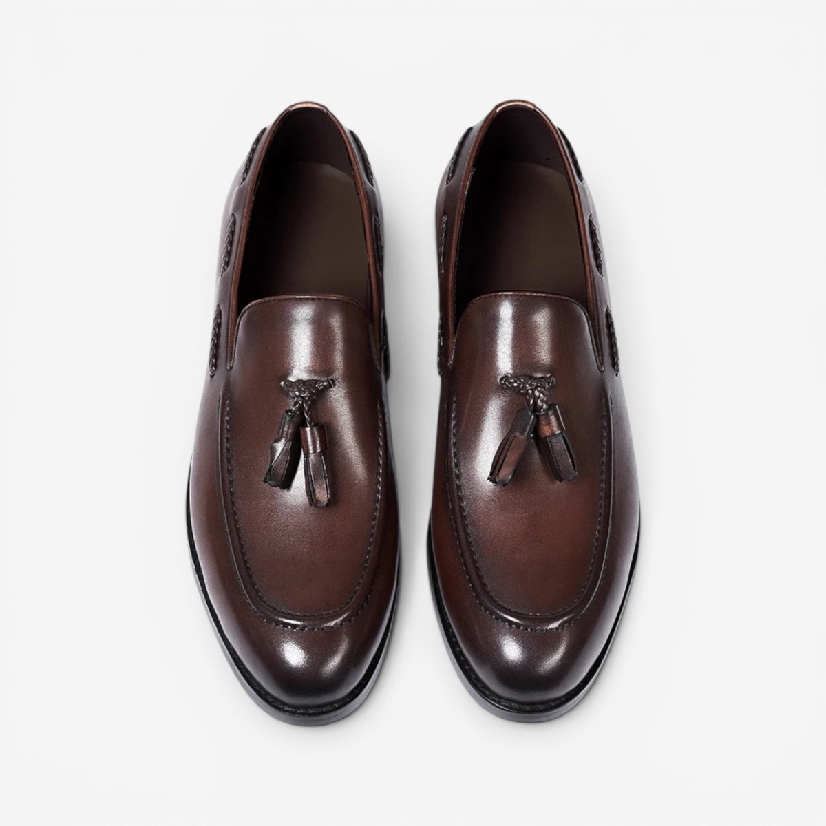 Leonardo tassel genuine leather loafers - AntoniosClothing - Black