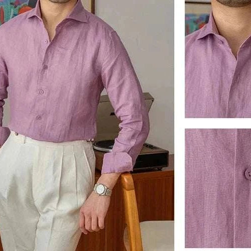 Lightweight linen long - sleeve shirt - Antonios