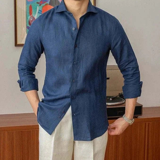 Lightweight linen long - sleeve shirt - Antonios