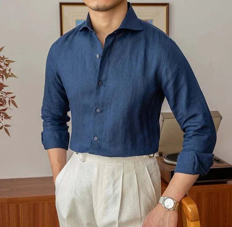 Lightweight linen long - sleeve shirt - Antonios