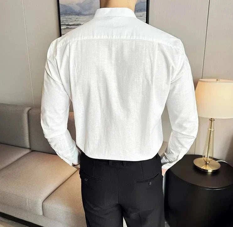 Linen smart casual long - sleeve shirt - Antonios
