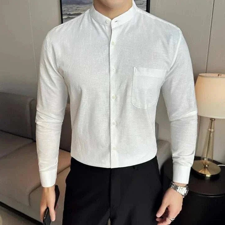 Linen smart casual long - sleeve shirt - Antonios