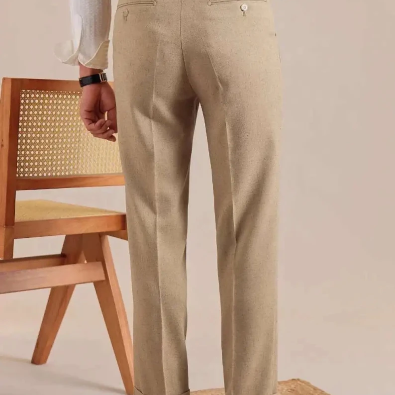 Linen straight fit suit pants - Antonios