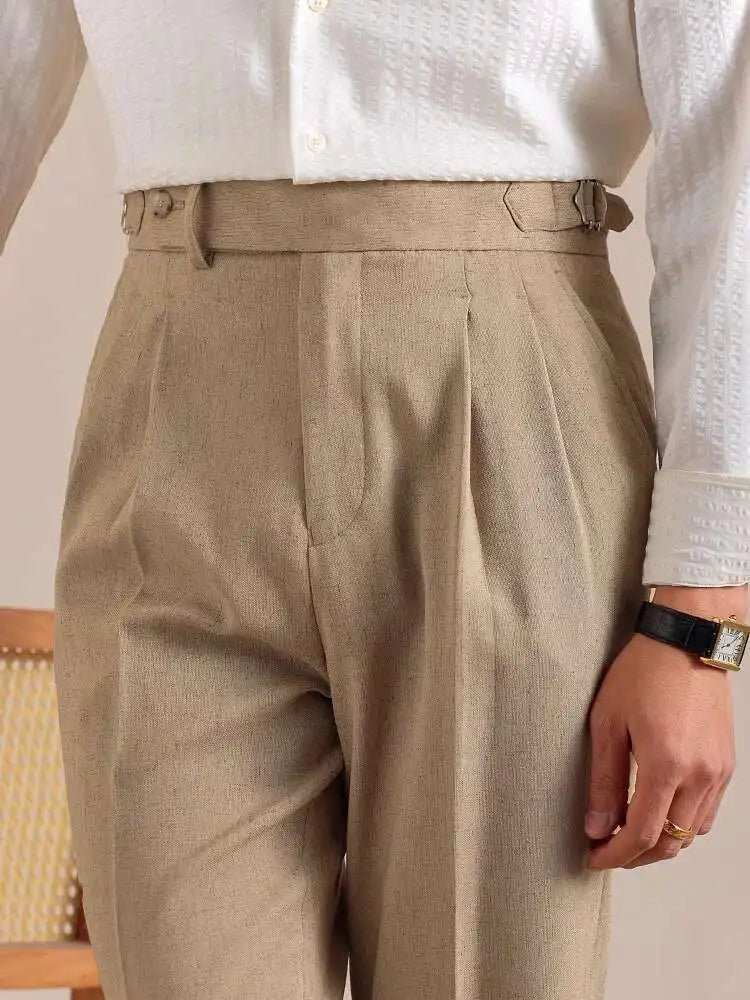 Linen straight fit suit pants - Antonios