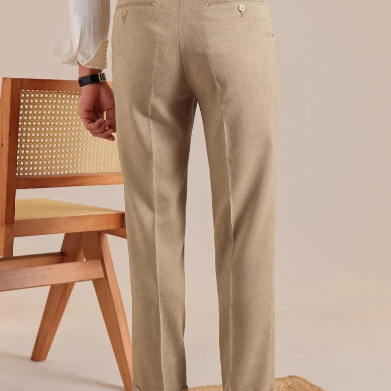 Linen straight fit suit pants - Antonios