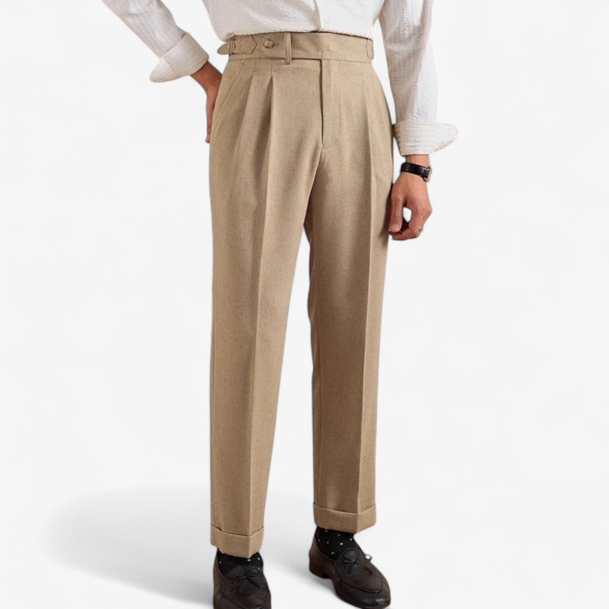 Linen straight fit suit pants - Antonios