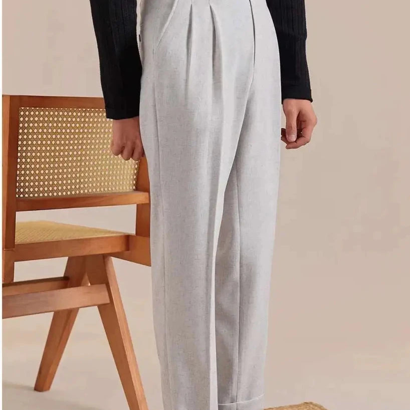 Linen straight fit suit pants - Antonios