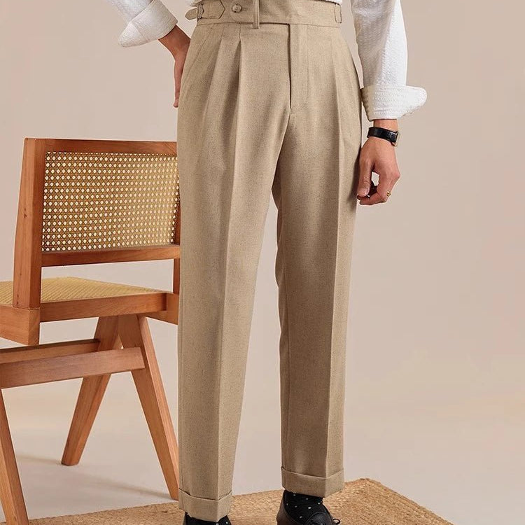 Linen straight fit suit pants - Antonios