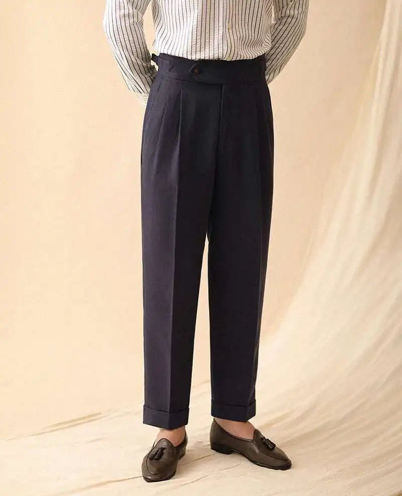 Linen summer high - waist elegant trousers - Antonios