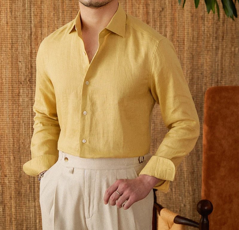 Long sleeve eight - collar breathable light luxury casual shirt - Antonios