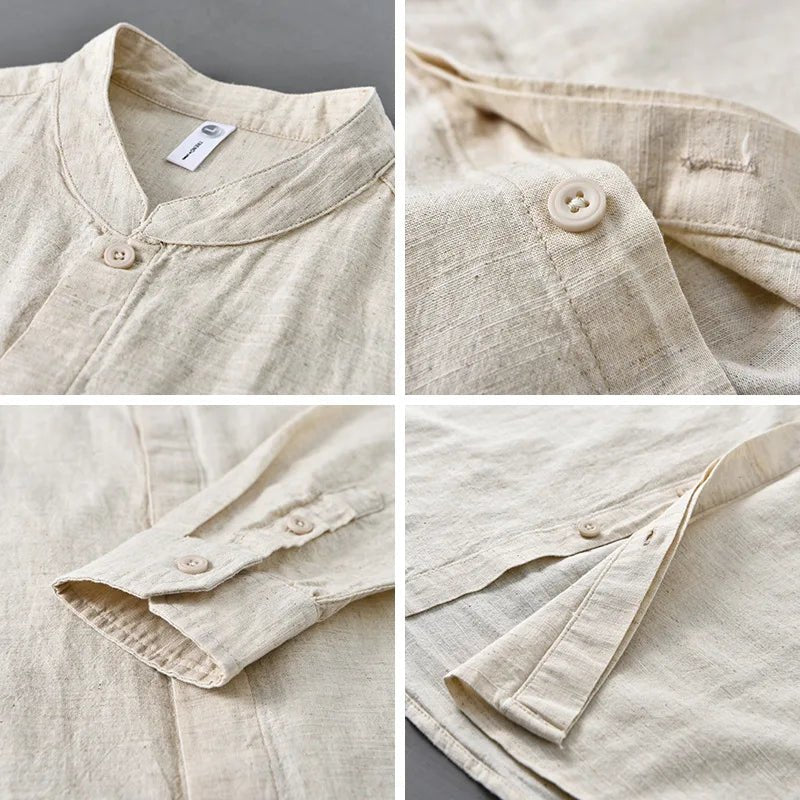 Loose fit breathable long sleeve retro top - Antonios