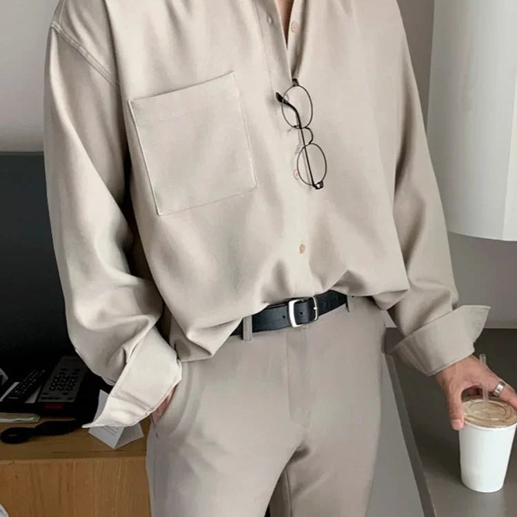 Loose fit Korean shirt casual business elegance - Antonios