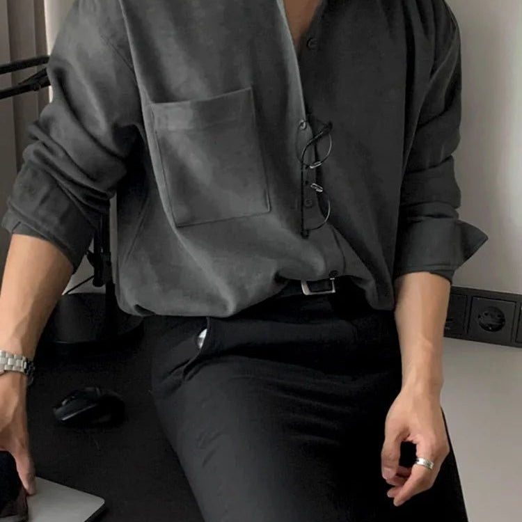 Loose fit Korean shirt casual business elegance - Antonios