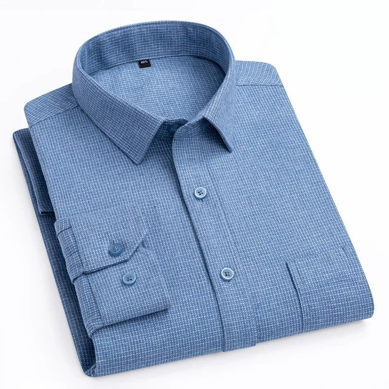 Luxury 100% cotton casual long - sleeve shirt - Antonios