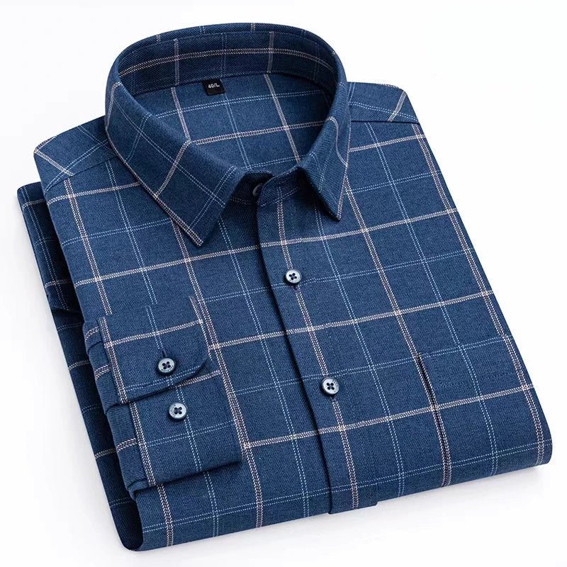 Luxury 100% cotton casual long - sleeve shirt - Antonios