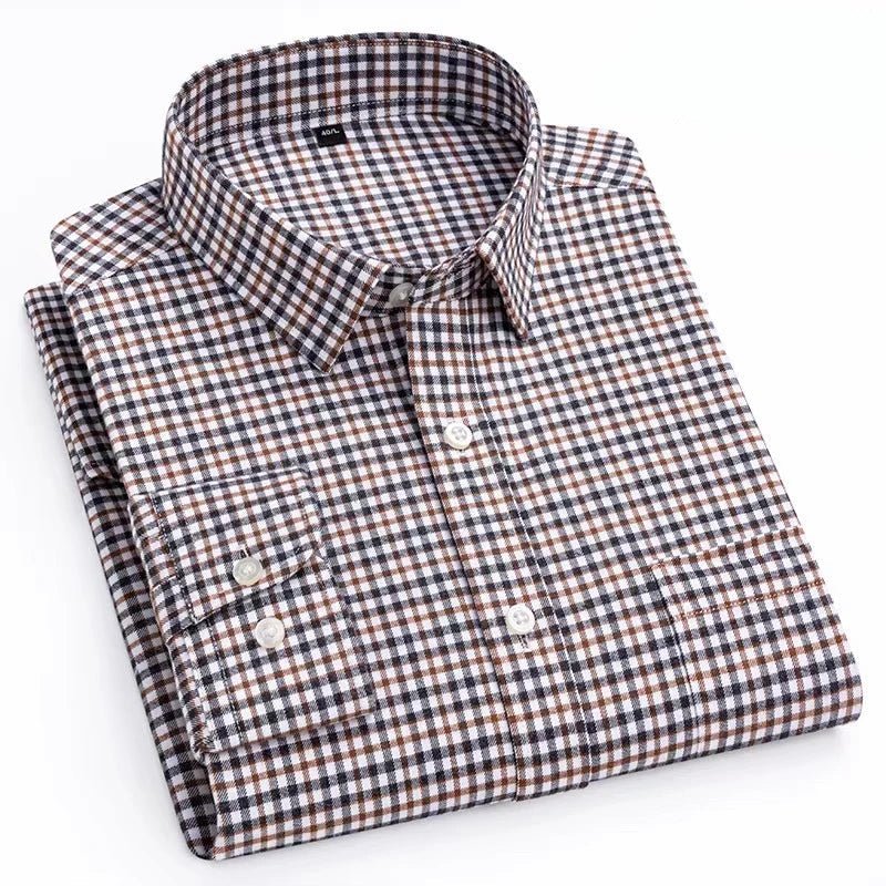 Luxury 100% cotton casual long - sleeve shirt - Antonios