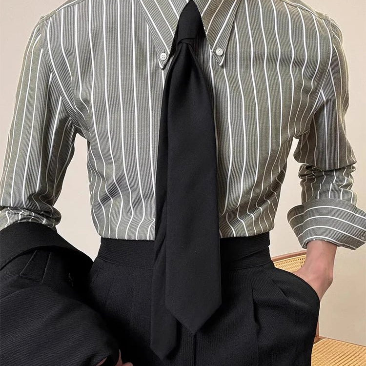 Luxury silk polo shirt long sleeve classic - Antonios