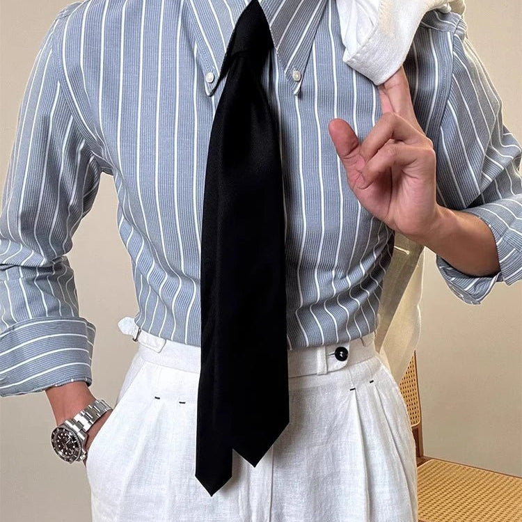 Luxury silk polo shirt long sleeve classic - Antonios