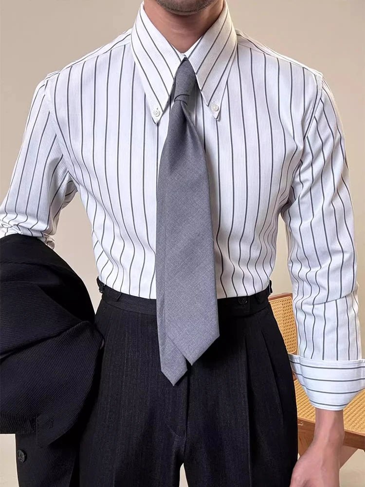 Luxury silk polo shirt long sleeve classic - Antonios