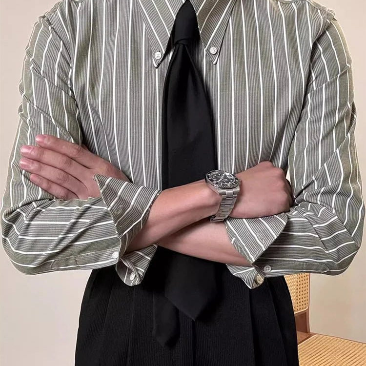 Luxury silk polo shirt long sleeve classic - Antonios