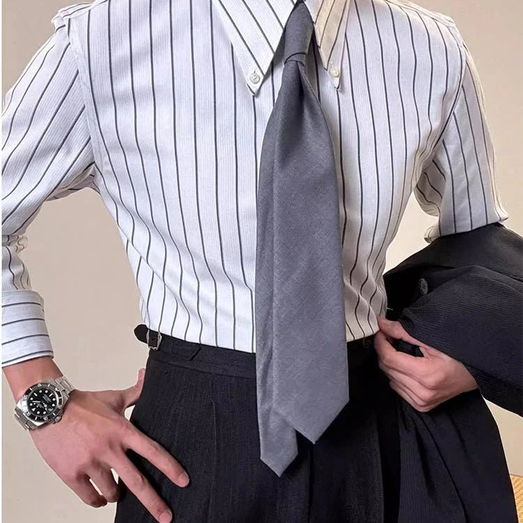 Luxury silk polo shirt long sleeve classic - Antonios