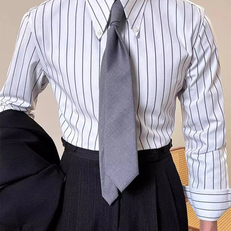 Luxury silk polo shirt long sleeve classic - Antonios