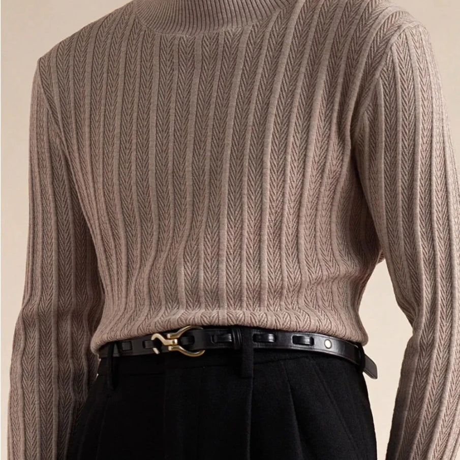 Luxury wool mock neck pullover - Antonios