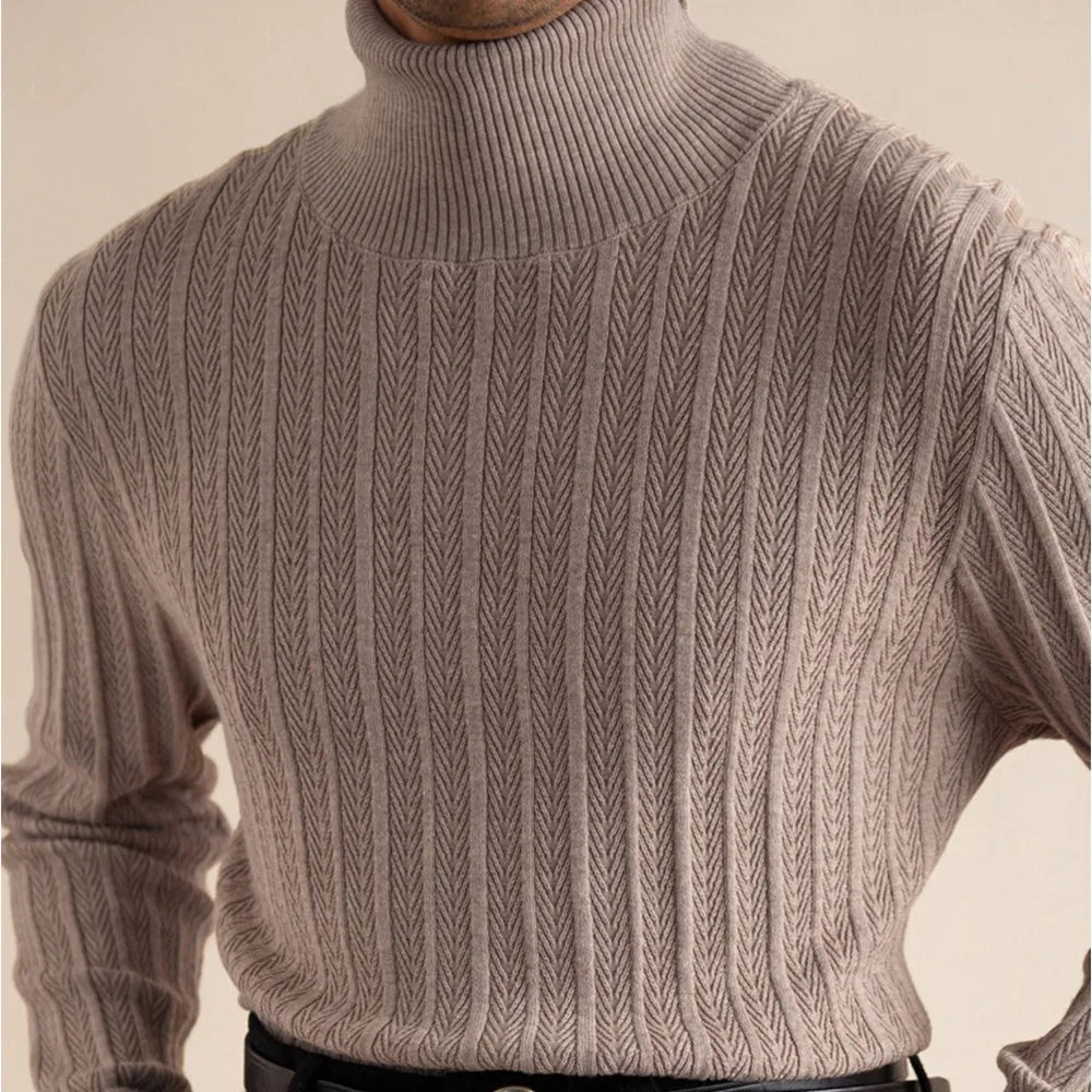 Luxury wool mock neck pullover - Antonios