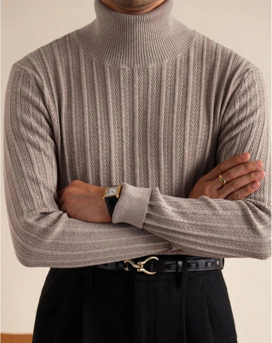 Luxury wool mock neck pullover - Antonios