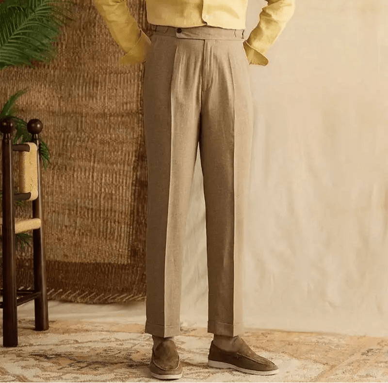 Lyocell Cotton high - waist elegant pants - Antonios