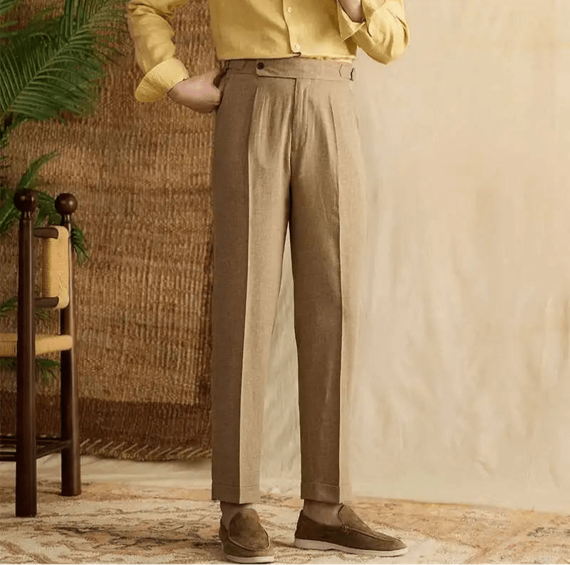 Lyocell Cotton high - waist elegant pants - Antonios