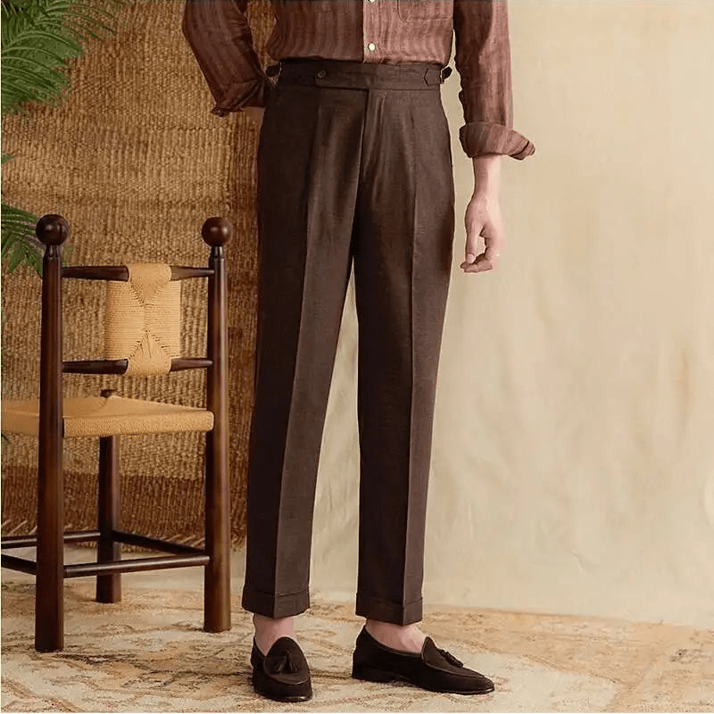 Lyocell Cotton high - waist elegant pants - Antonios