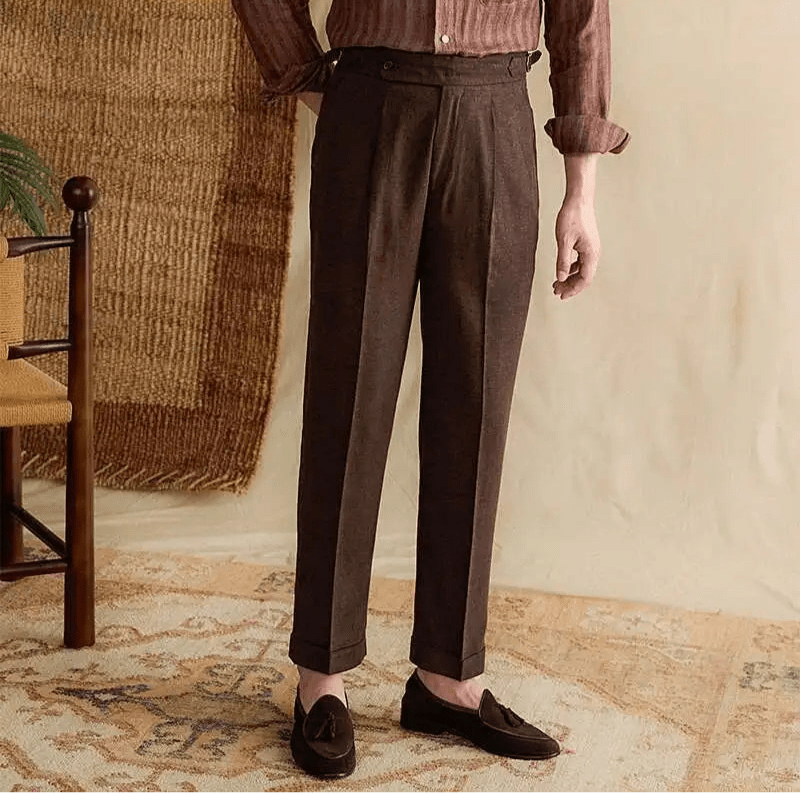 Lyocell Cotton high - waist elegant pants - Antonios