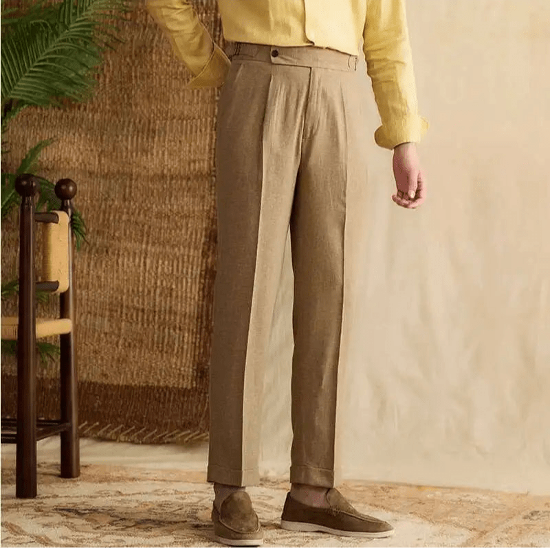 Lyocell Cotton high - waist elegant pants - Antonios