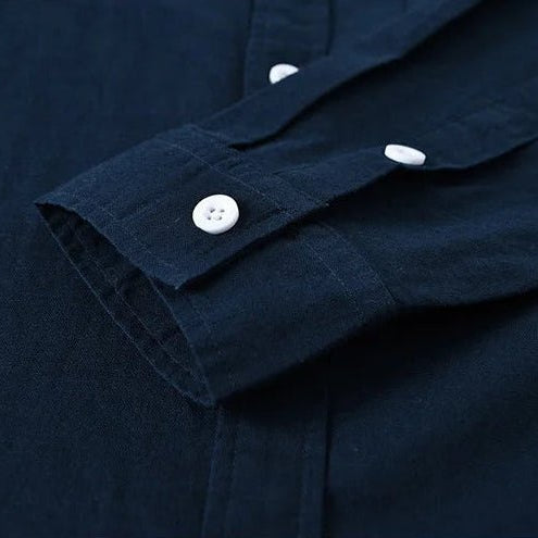 Mandarin collar retro casual japanese style cotton linen shirt - Antonios