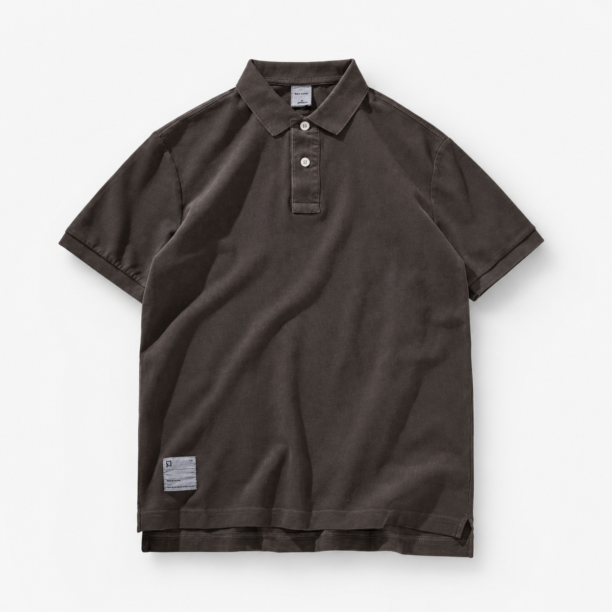 Polo cotton washed t-shirt — Dark Grey