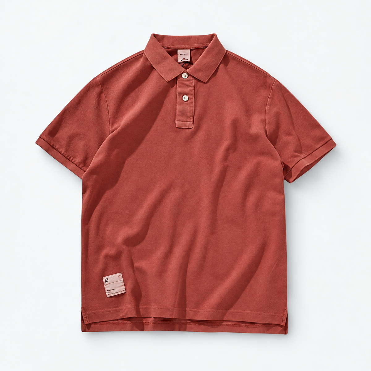 Polo cotton washed t-shirt — Rust Red
