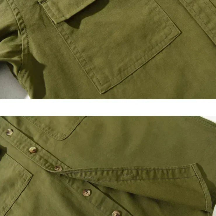 Men’s 100% cotton casual shirt with front pockets - Antonios