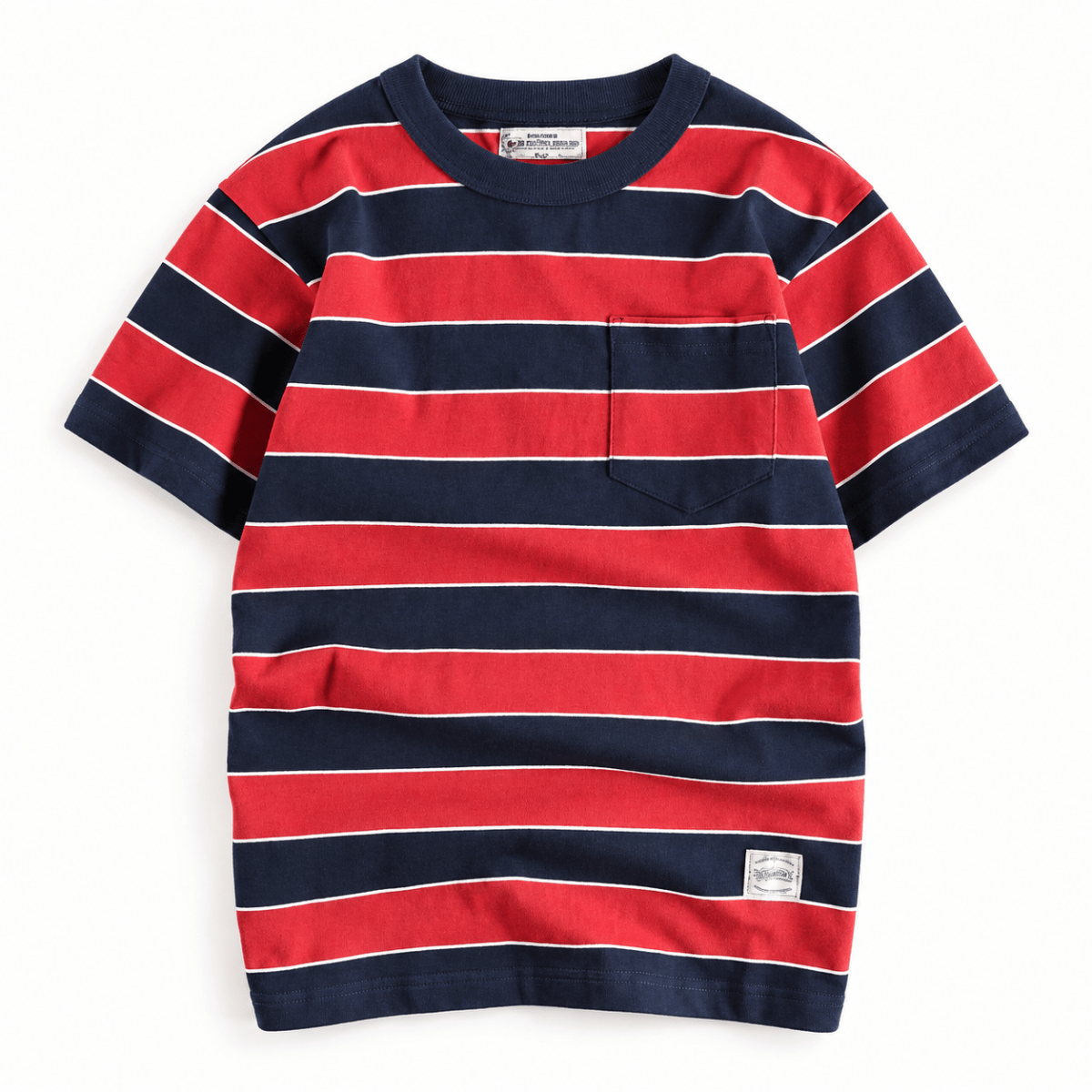 Men's cotton-linen striped t-shirt - AntoniosClothing - Red