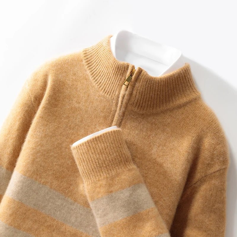 Merino wool half - collar zipper sweater - Antonios