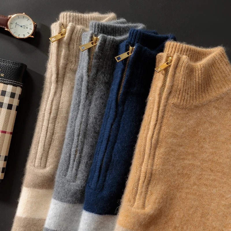 Merino wool half - collar zipper sweater - Antonios