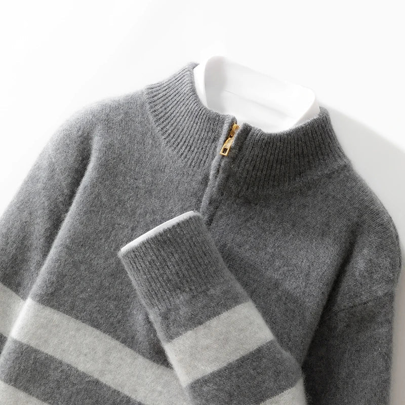 Merino wool half - collar zipper sweater - Antonios