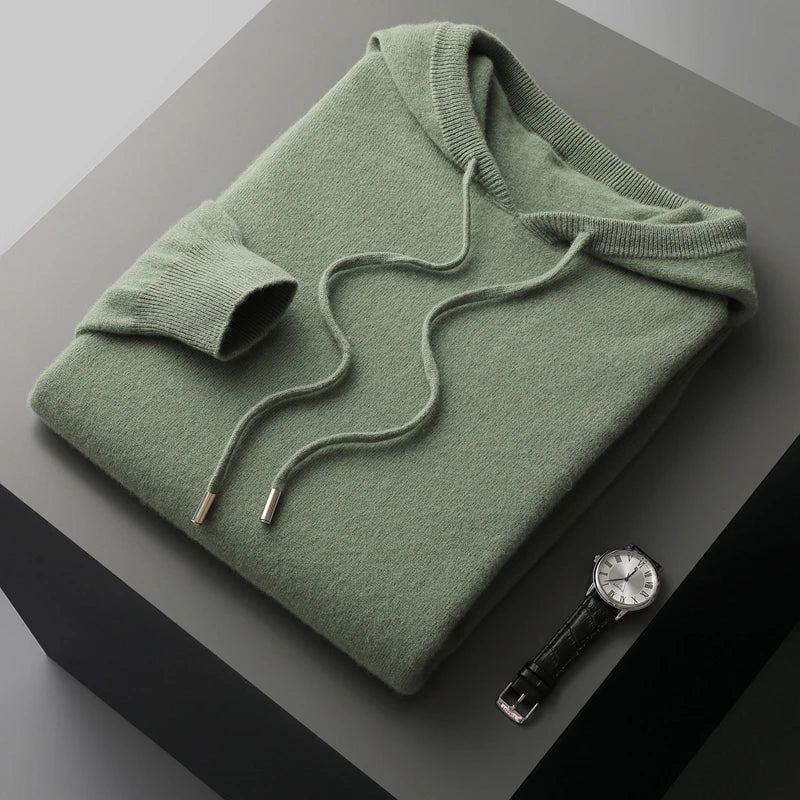 Merino wool knitted hooded sweater - Antonios
