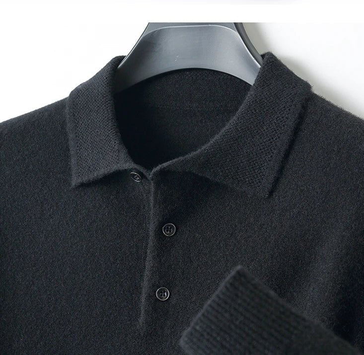 Merino wool polo collar sweater - Antonios