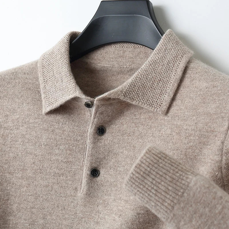Merino wool polo collar sweater - Antonios