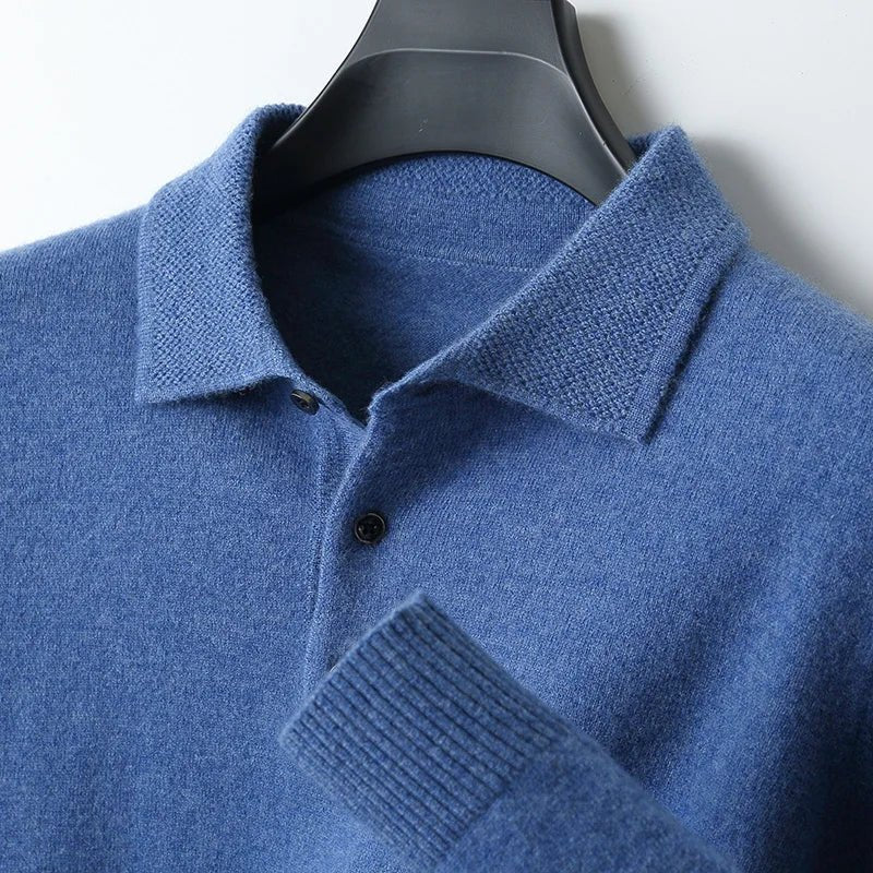 Merino wool polo collar sweater - Antonios