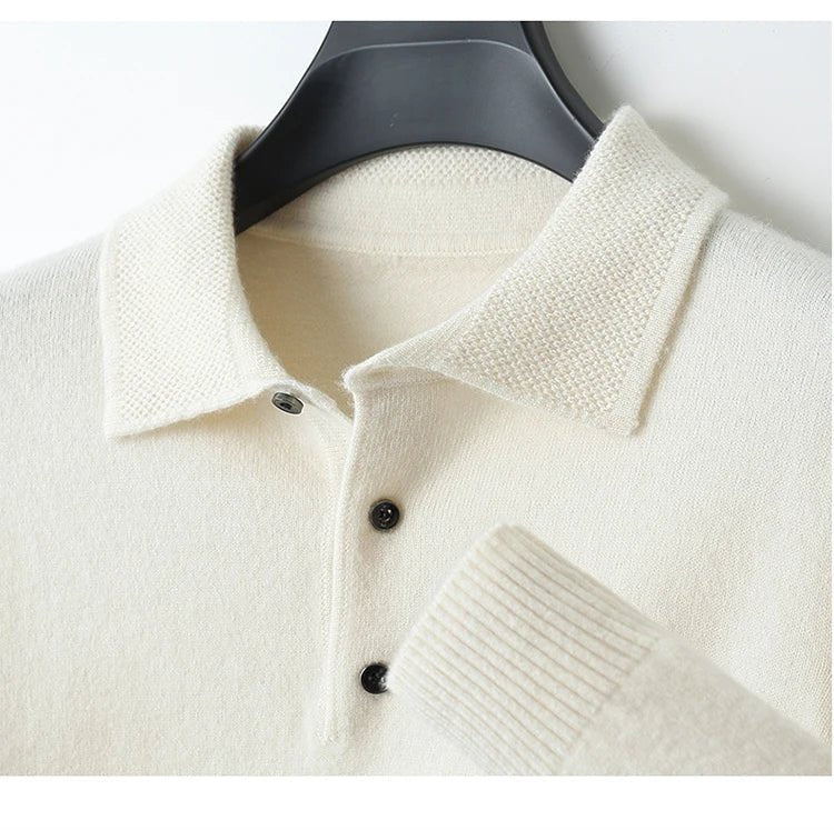 Merino wool polo collar sweater - Antonios