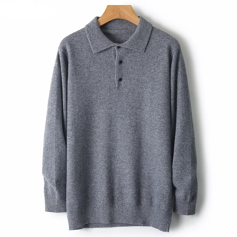 Merino wool polo collar sweater - Antonios