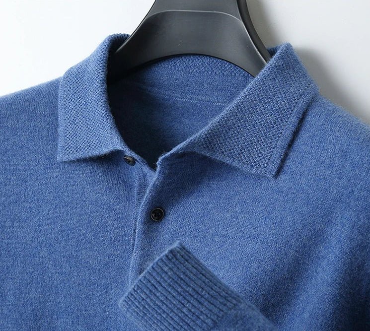 Merino wool polo collar sweater - Antonios