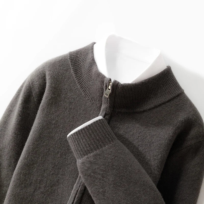 Merino wool smart fit zipper sweater - Antonios